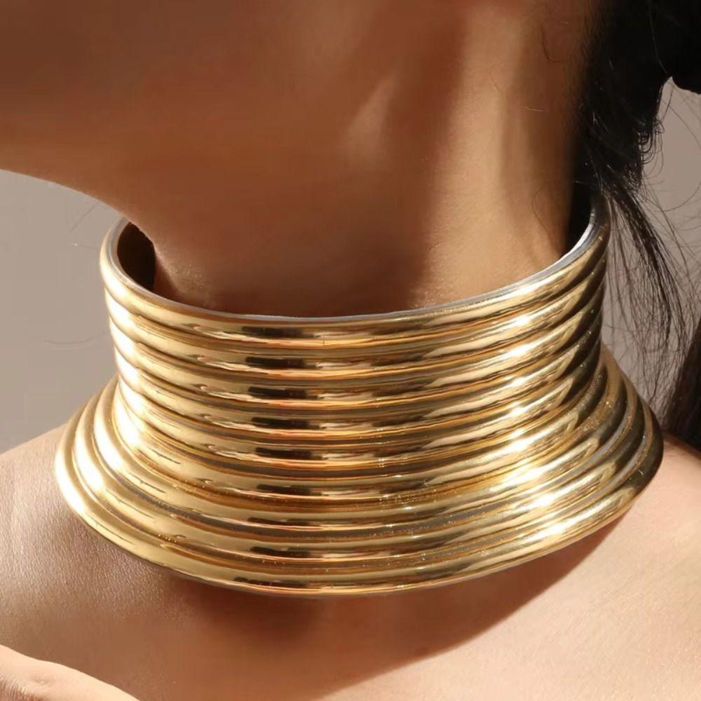 3 PCS Large African Collar Bracelet Set Vintage Statement Choker Necklace Ladies Personality
