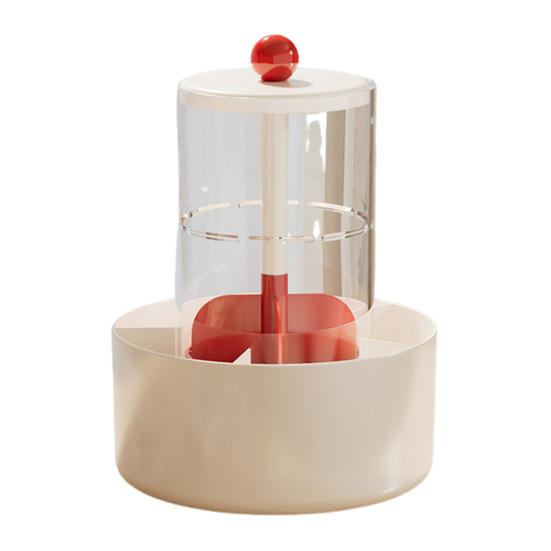 Makeup Brush Holder Dustproof 360-Degree Rotatable Press Type Multi-grid Makeup Brush Organizer Storage Tube