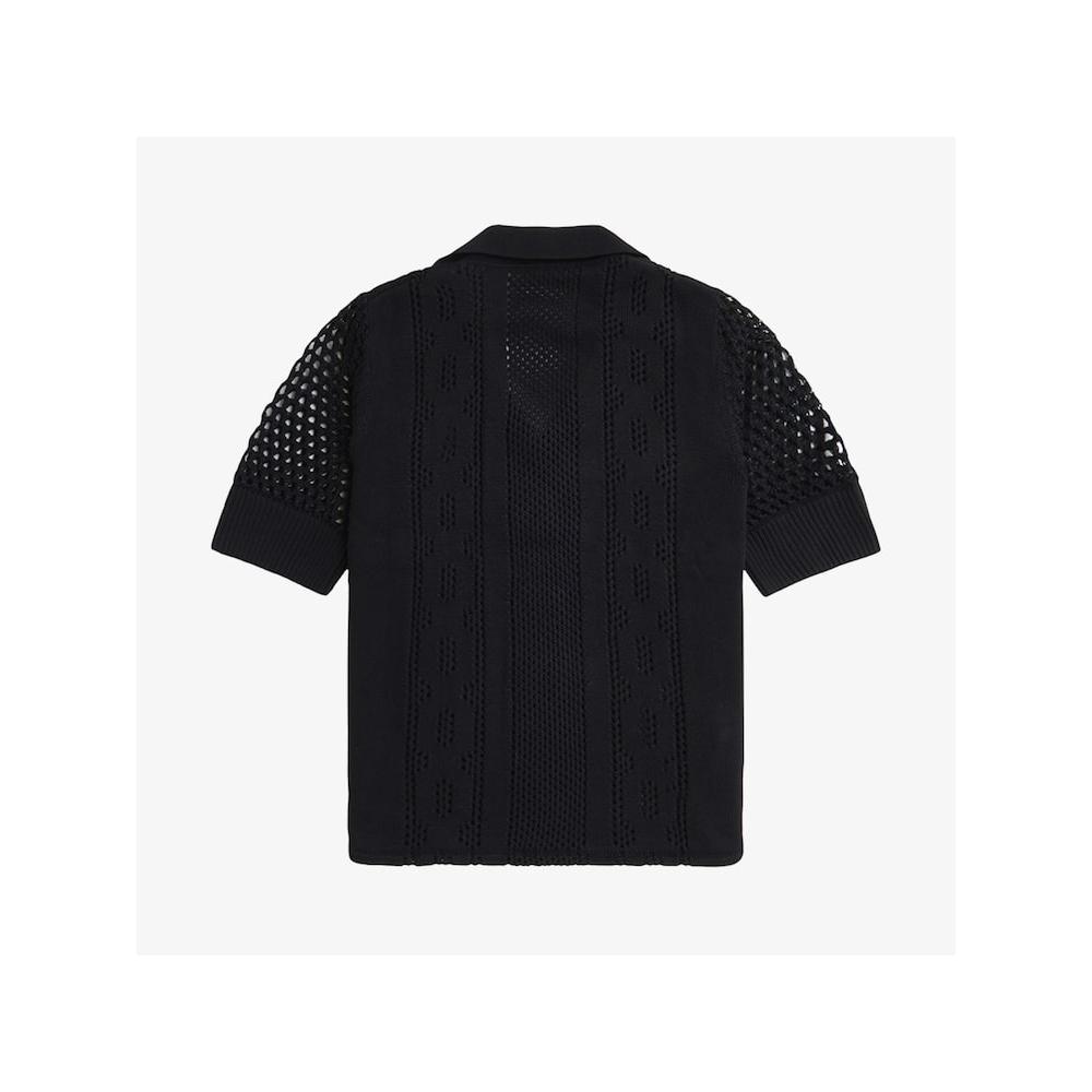 Fred Perry [headquarters Genuine] Fred Perry [womens] Open Knit Button Through Shirt  102  Afpf2417115 102 qzgAfpf2417115 102