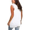Womens Tunic Lace Tops V-Neck T Shirts Sleeveless Blouse Floral Side Split Tanks