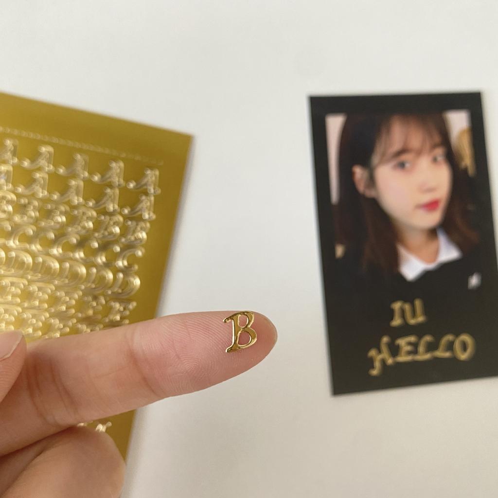 1pcs Bronzing Gold Alphabet Letter Number Stickers For Diy Idol Photo Card Album Scrapbooking Diary Sticker Korean Stationery