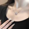 Full Of Diamonds Zircon Classic Mobius Ring Three Seconds Heart-Moving Necklace Women'S Light Luxury Niche High-End Sense Collarbone Chain
