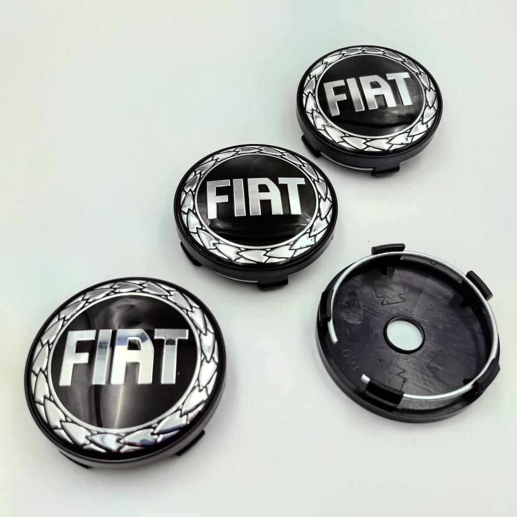 4 шт. 60 мм логотип fiat Колпачки ступицы колеса автомобиля Значок Аксессуары для стайлинга Серебристый ИЛИ Черный Совместимо с FIAT