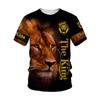 Summer Men's T-shirt 3D Animal Print Tees Lion Pattern Loose Round Neck Short Sleeve Tops Men