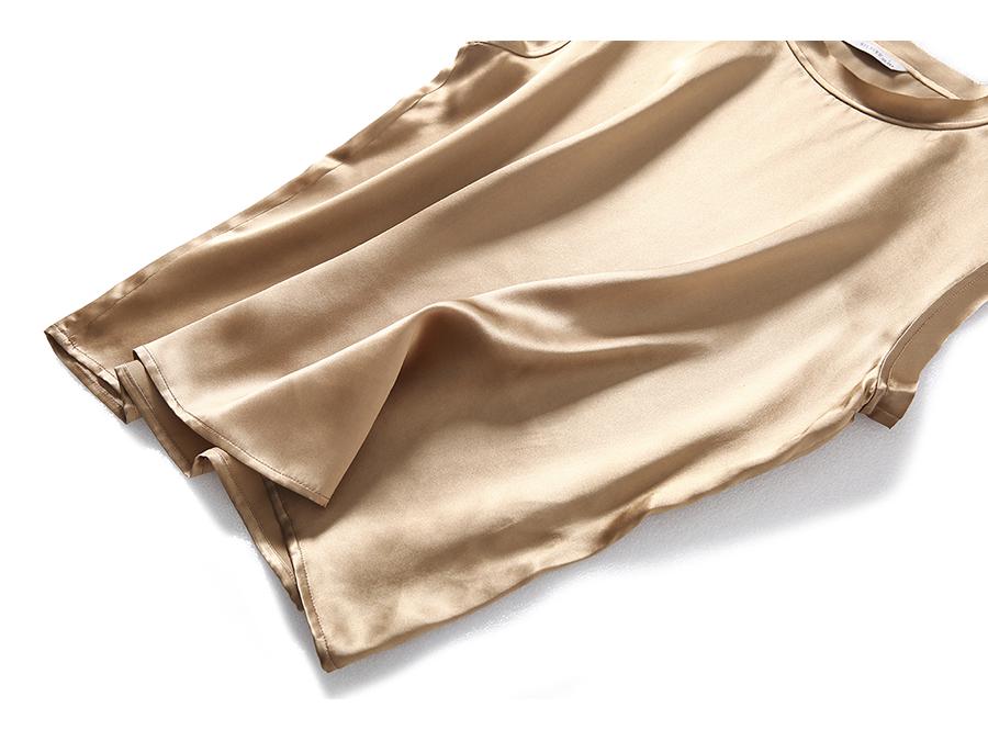 Женский шелковый атласный топ-майка большого размера - Базовый слой из шелка тутового дерева