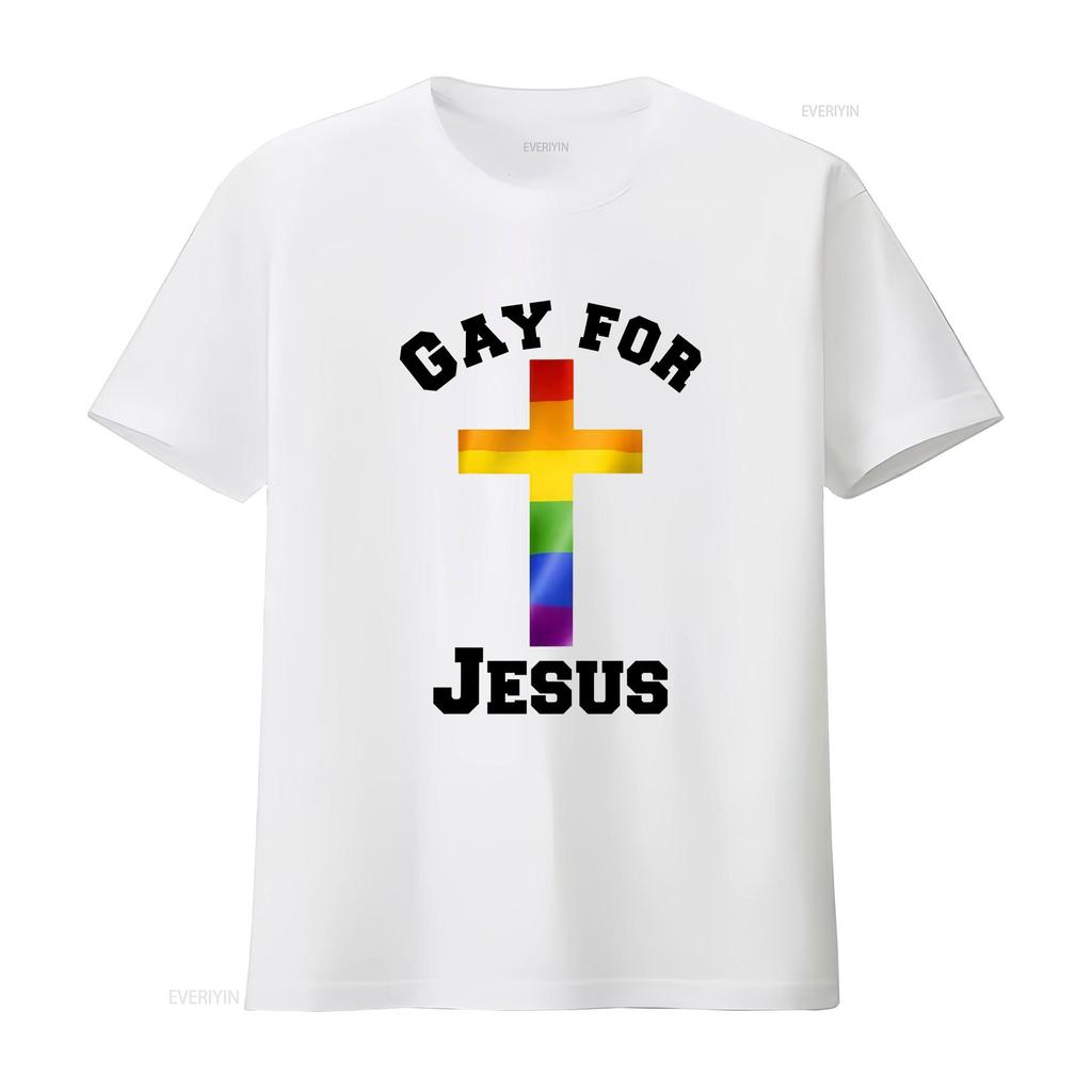 Reality Glitch Gay For Jesus T Shirt Vintage Homme Breathable Streetwear Designer Clothes Fashion Comfortable Slightly