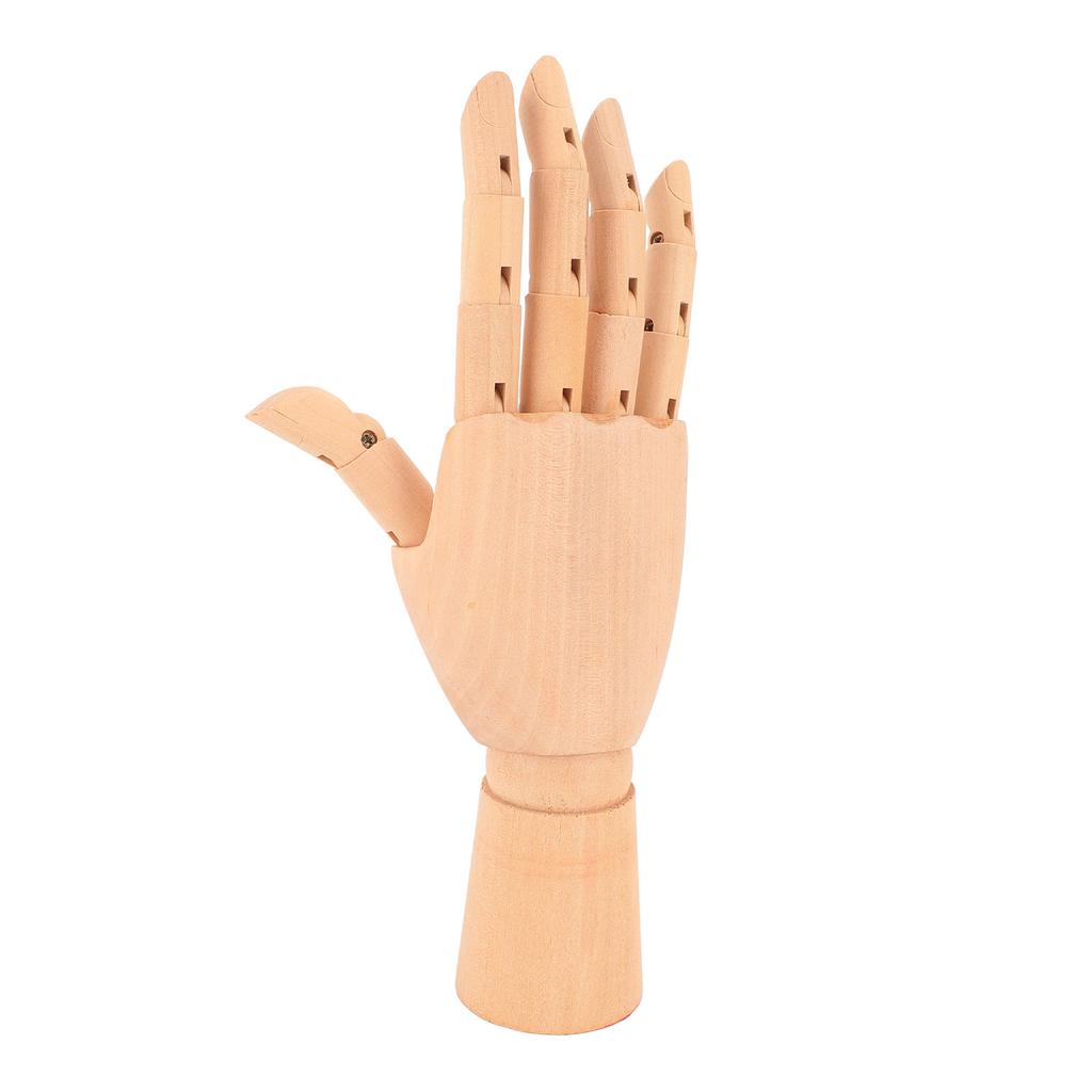 Wooden Hand Model Flexible Movable Fingers Right Hand Mannequin Figure for Display Drawing Study