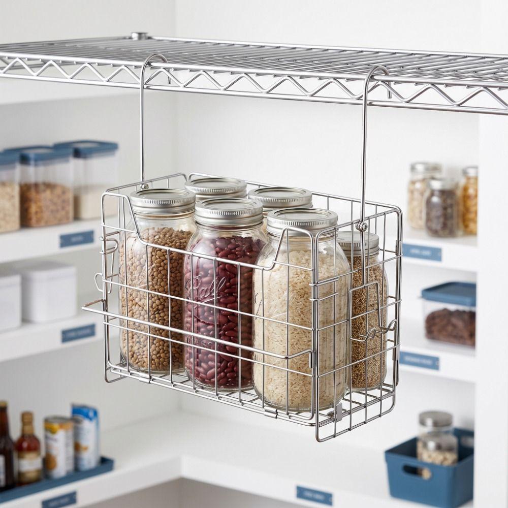 Detachable Stainless Steel Hanging Basket Large Capacity Folding Storage Basket for Shower