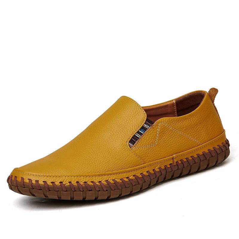 Новые мужские лоферы больших размеров 49 50, мягкие мокасины, мягкие весенне-осенние туфли из натуральной кожи, мужские повседневные туфли, обувь для вождения
