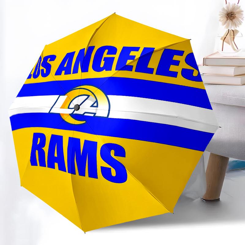 Printed Los Angeles Rams logo Folding Umbrella,Outdoor,Leisure,And Travel Umbrella,Durable Umbrella Fabric,Birthday And Holiday Gift