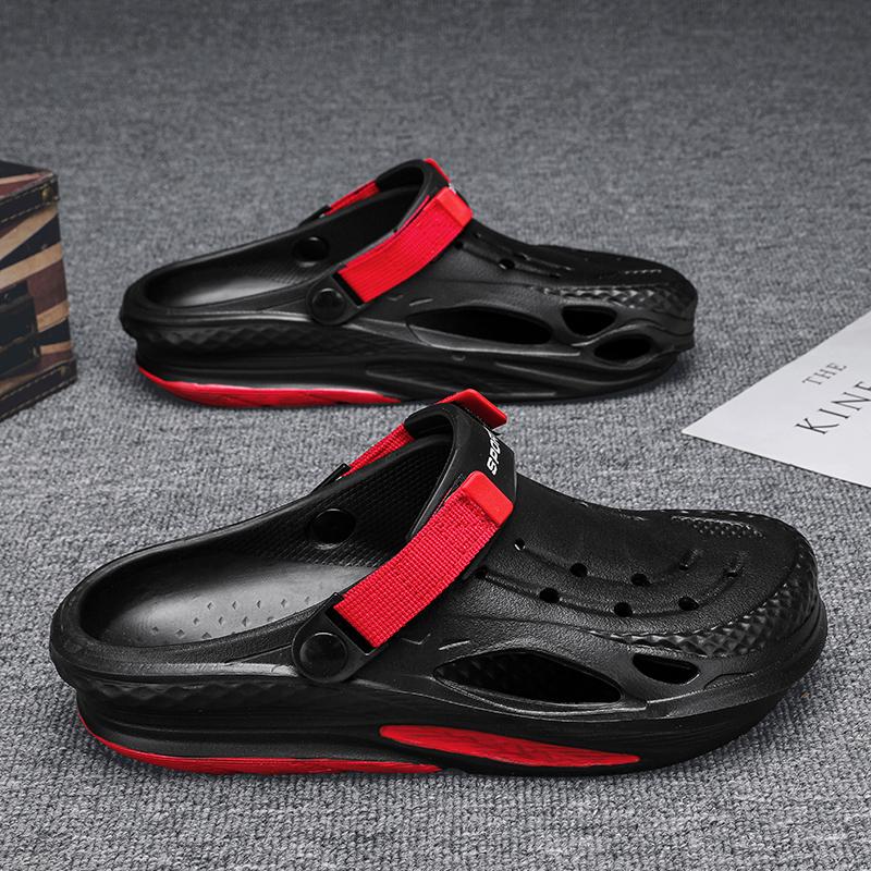 Модные мужские пляжные сандалии с толстой подошвой и противоскользящим покрытием, легкая летняя садовая обувь, мягкая платформа, обувь для воды, уличная мода, 2024
