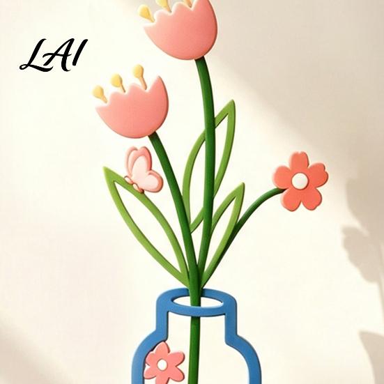 Dried Flower Holders Metal Vase Silhouette Tabletop Decor Sculptures Desktop Ornaments Creative Office Desk Ornaments Shape Decorations for
