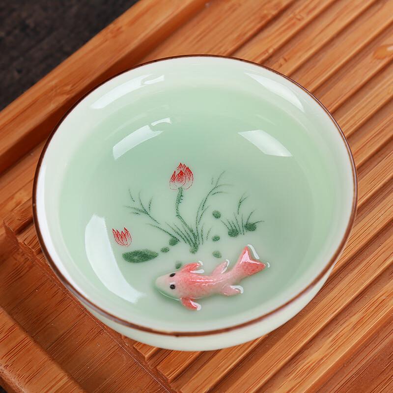 Shangqi Hand-painted Celadon Ceramic Teacups