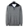 Autumn and Winter Men's Turnable Turtleneck Half-zip Thickened Warm Wool Sweater Loose Casual Solid Color Knitted Men's Sweater Trendy