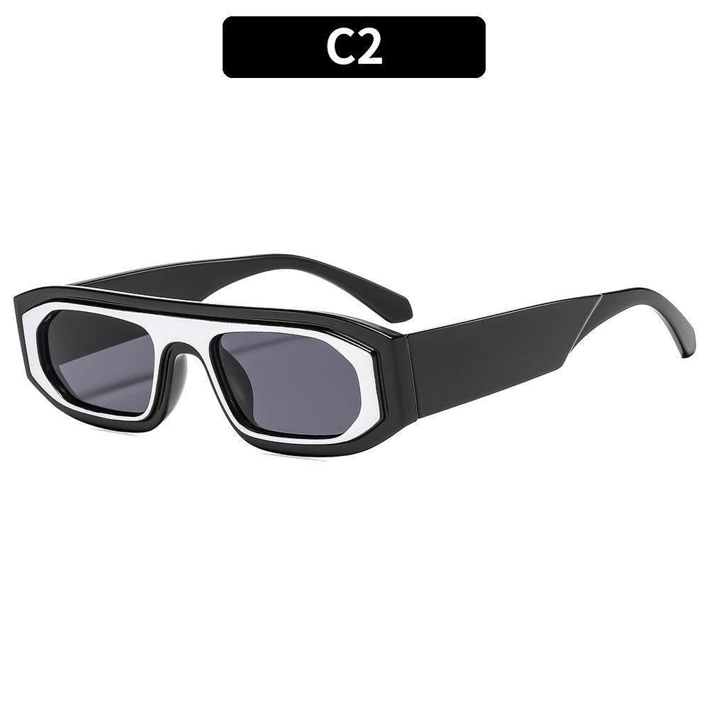 Women'S Square Polygon Sunglasses Two-Tone Retro Ins Sun Glasses Uv400 Geometry Ladies Shades Personality Party Eyewear Men