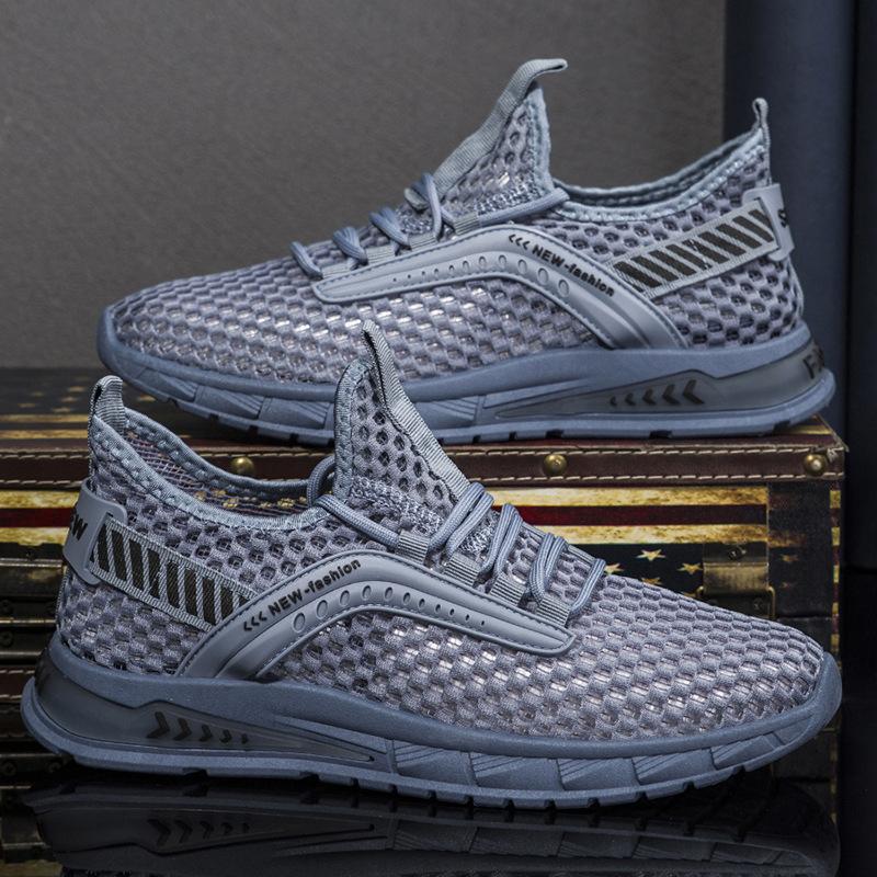 Новые летние туфли с сеткой, обувь в пещере, дышащая сетчатая ткань, спортивная повседневная мужская обувь, модная трендовая мужская обувь