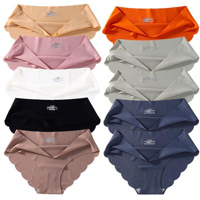 Бесшовные шелковые трусики женское нижнее белье сексуальные женские трусы брифы женское нижнее белье нижнее белье ледяной шелк 10 шт./компл.