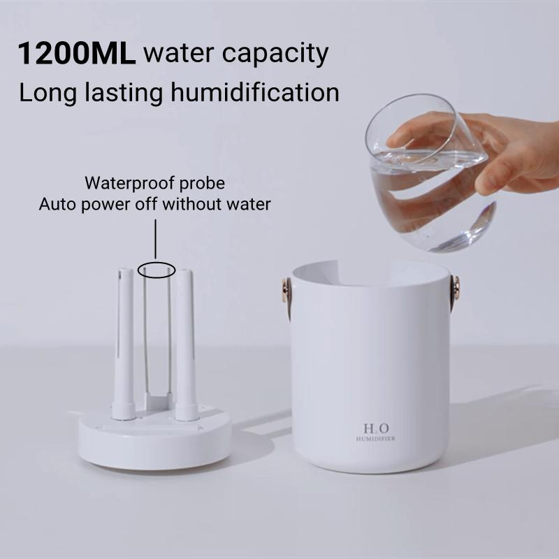 Электрический ультразвуковой увлажнитель воздуха 1200 мл, очиститель воздуха для бытовой техники, usb, двойная насадка, тяжелый туман, арома-увлажнитель воздуха, диффузор