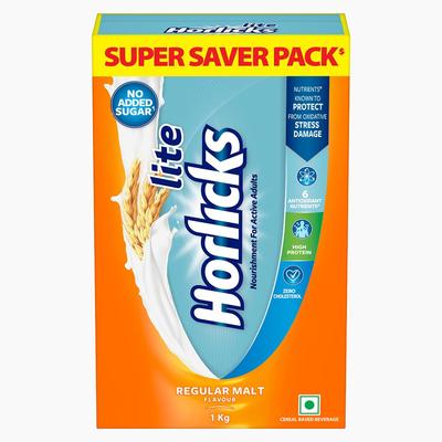 Horlicks Lite 1 кг Мальтовый вкус Питательный напиток для активных взрослых с высоким содержанием белка и без добавленного сахара