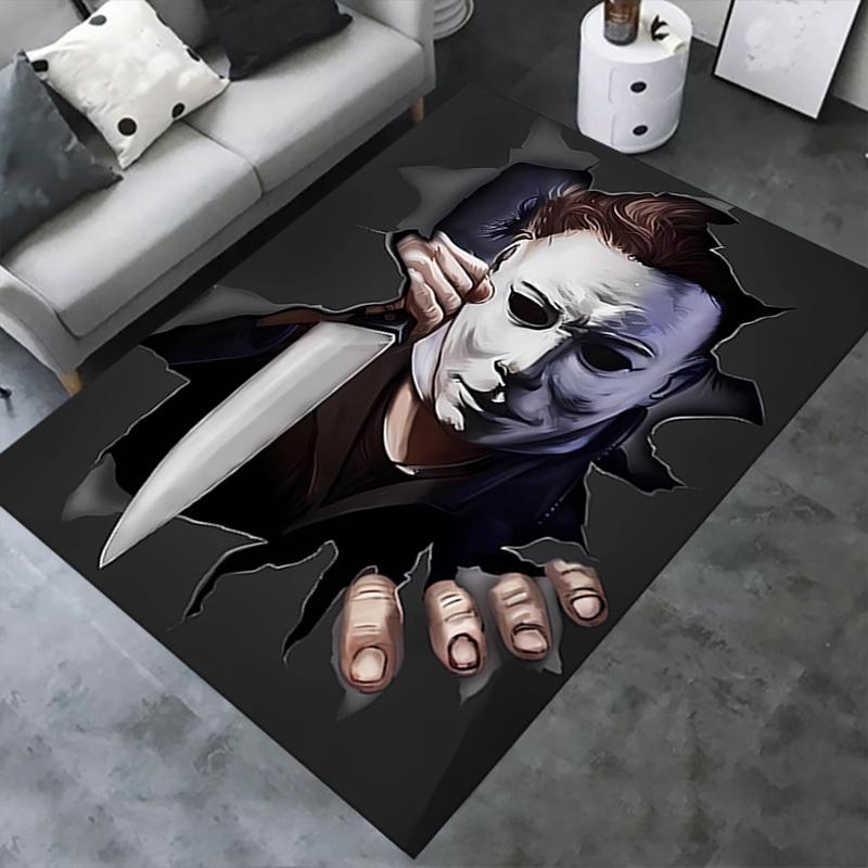 Office Carpet - Movie Horror Theme - Michael Myers Mask and Knife - Perfect Protection for Sofas and Chairs, Perfect Protection for Sofas an