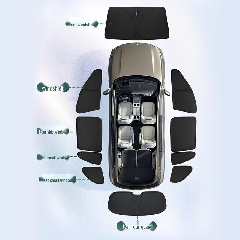 Совместимо с Li Auto L6/L7/L8/L9/i6/i8 ONE: Автомобильная шторка на окно - Защита от солнца, теплоизоляция и конфиденциальность.
