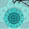 3D Black and Green Mandala Wind Spinner Metal Garden Art for Outdoor Decor All Season Wind Chime Indoor Outdoor Hanging Ornament