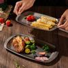 Stainless Steel Dinner Plate Retro Style Steak Plates Fruit Dish Buffet Plates  Restaurant