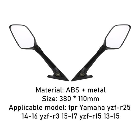 2Pcs Motorcycle Rear View Mirrors Replacements Side Mirrors for Yamaha YZF-R25