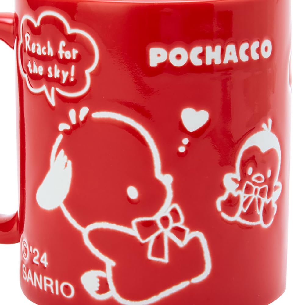 Sanrio Почакко 35-летие Красная Лента Почакко 35-летие 9 x 11 x 8 061255 Кружка, Дизайн, Почакко, Посуда, Чашка, Юбилей, День Рождения, Персонаж,