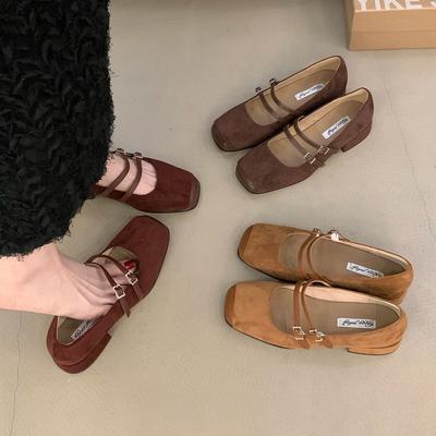 Мода Bailamos Новый Бренд Женские Балетки Мода Мелкие Слипоны Квадратный Низкий Каблук Туфли Платье Повседневные Лоферы Женские