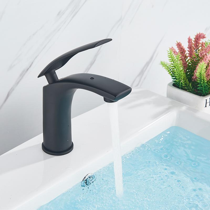 Quyanre Белый Черный Латунный Смеситель Для Раковины Смеситель Для Ванной Комнаты Холодной и Горячей Воды Однорычажный Водопроводный Кран Для Раковины Водопад