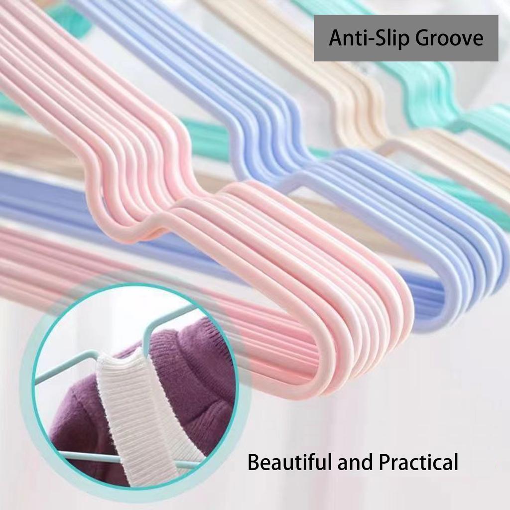 Металлические вешалки, нескользящая металлическая вешалка для сушки одежды с пластиковым покрытием для взрослых, для подвешивания и сушки одежды, 10 шт.