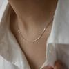 Snake Chain Necklace Women Thin Snake Bone Chain Choker Titanium Steel Simple Necklace Jewelry