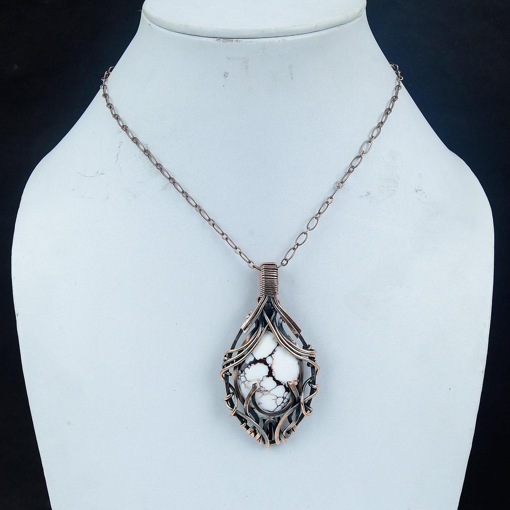 Wild Horse Pendant Gemstone Jewelry,  999 Copper Wire Wrapped Handmade Pendant, Latest Design Jewelry
