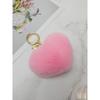 МАЙЯ Брелок-шарм в виде сердца из кроличьего меха - Розовый