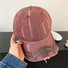High-quality niche washed denim baseball caps for men and women, old holes, broken brims, peaked caps, versatile sun hats, tide