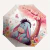 1pc Cherry Blossoms Butterflies Eeyore's Pattern Beautiful Looking Automatic Folding Umbrella, 3 Folding, 8 Iron Frame Design, Durable and S