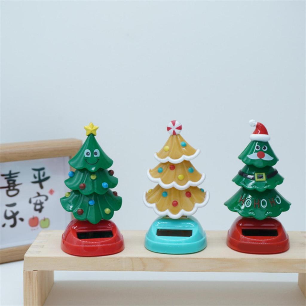 Фигурка-башкотряс Рождественская елка на солнечной батарее, качающаяся, Рождественские фигурки, Новинка, Танцующая кукла с трясущейся головой для украшения стола и приборной панели автомобиля