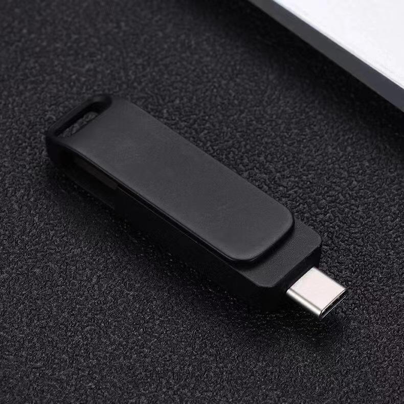 Высокоскоростной металлический флэш-накопитель USB 3.0 двойного назначения емкостью 256 ГБ — совместимый с Type-C и автомобилем, вращающаяся конструкция, для компьютеров и мобильных телефонов