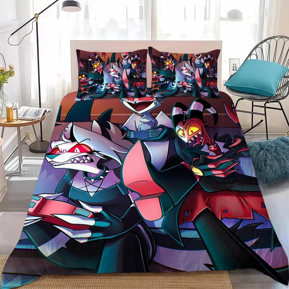 Cartoon H-Helluva Boss Cool Bedding Set Soft Comforter Cover With 1/2pcs Pillow Shams For Kids Adults Duvet Cover Microfiber
