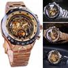 Механические скелетонированные часы с золотым ободом, роскошные мужские часы с циферблатом Bid, мужские автоматические наручные часы Montre Homme, мужские автоматические наручные часы Uhren Montre