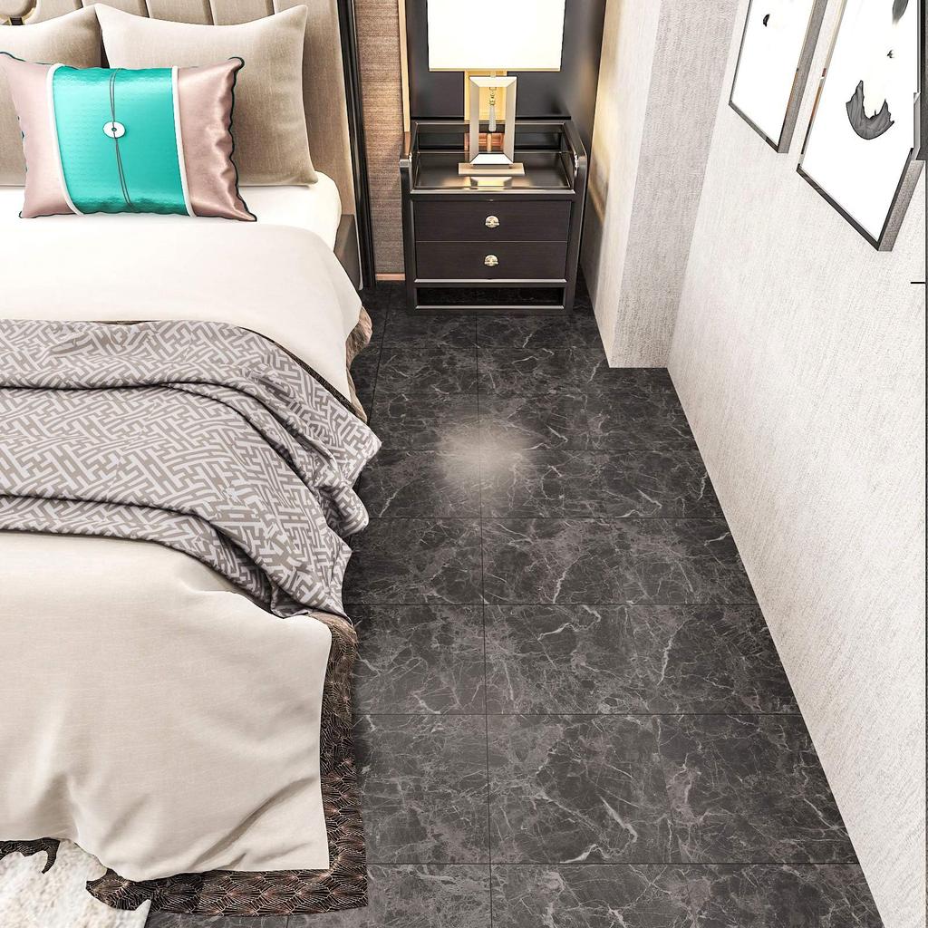 VEELIKE Marble Style Напольная плитка Лист для ремонта пола Черный 30 см x 30 см Упаковка из 12 напольных плиток Просто поместите его Ремонтный коврик для ремонта пола