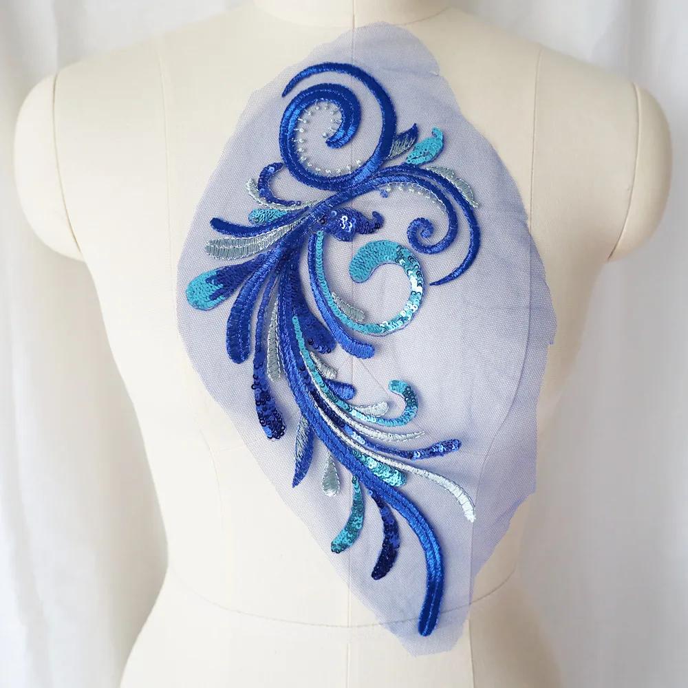 Вышивка Блестки Цветок Аппликация Кружевная Отделка Сетка Воротник Для Свадебного Свадебного Платья Шитье Нашивка Декор Вечернего Платья DIY Поделки