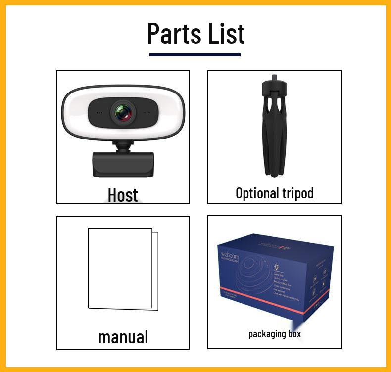 PC Webcam with Microphone, 2K/4K Streaming, USB, Full HD Autofocus, Driver-Free, Ideal for Online Classes