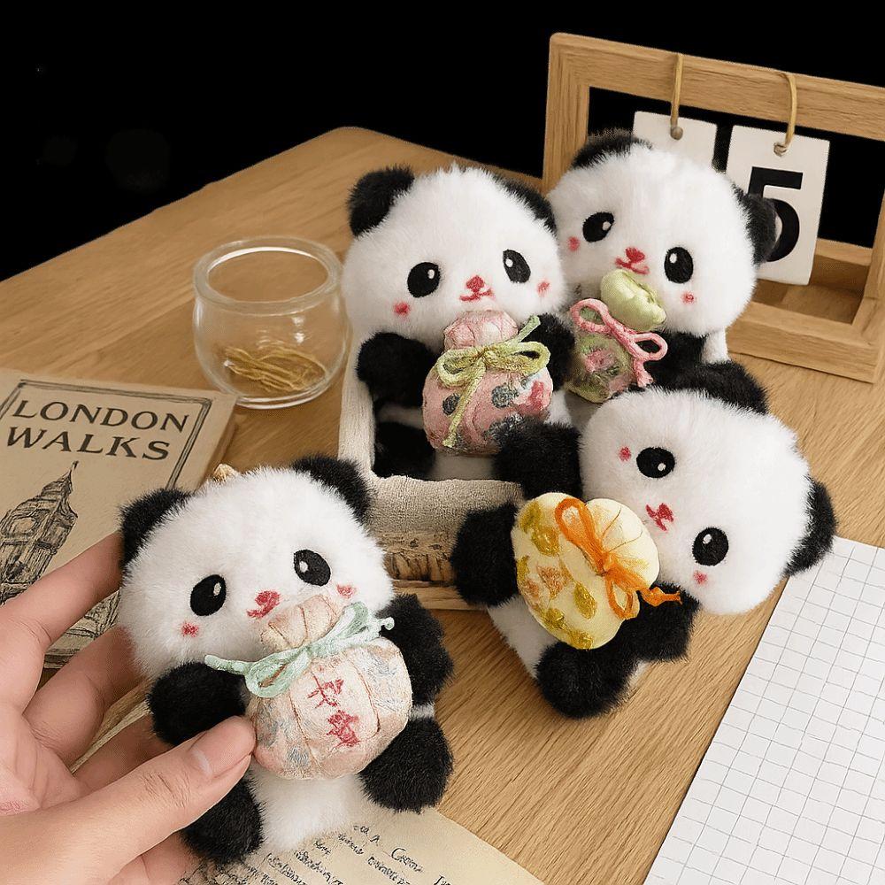 PP Cotton Chinese Panda Keychain Jewelry Stuffed Animal Pendant Children Gifts