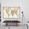 1pcs World Map Wall Poster Clear Printed Canvas Painting Decorative Hanging Picture Office Home School Supplies Without Frame