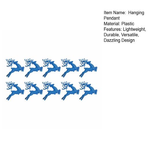 10 шт. Пластиковые подвесные украшения в виде оленей, Блестящие украшения в виде лосей для рождественской елки, Праздничные украшения для вечеринки, Рождественские подарки