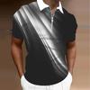 Men's Shirt Polo Casual Zip Short Sleeve Fashion Casual Zipper Summer Spring Regular Fit 3D Print Shirt