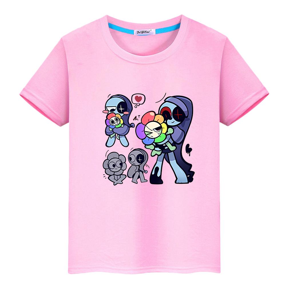 Dandys World Print T Shirt for Kids Boy 10year Tops 100%Cotton Cartoon Tees Anime Short Pride Tshirt Y2k One Piece Girl Clothes