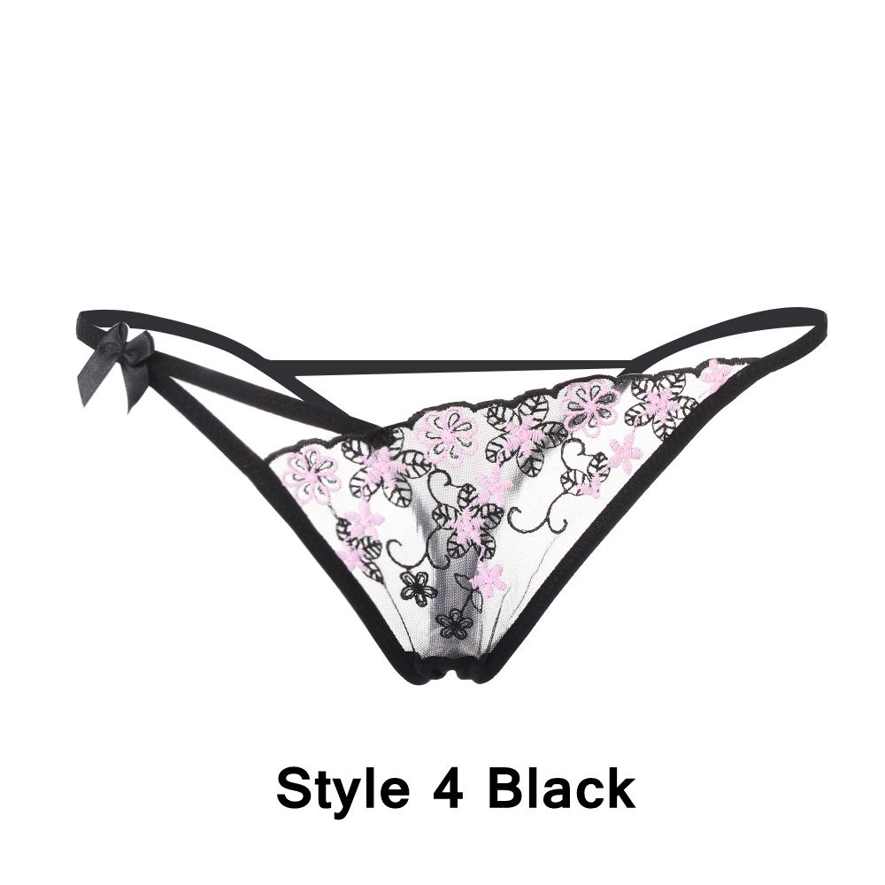 Нижнее белье Т-образные трусы Стринги Кружева Цветы Сексуальные трусики Женское эротическое белье